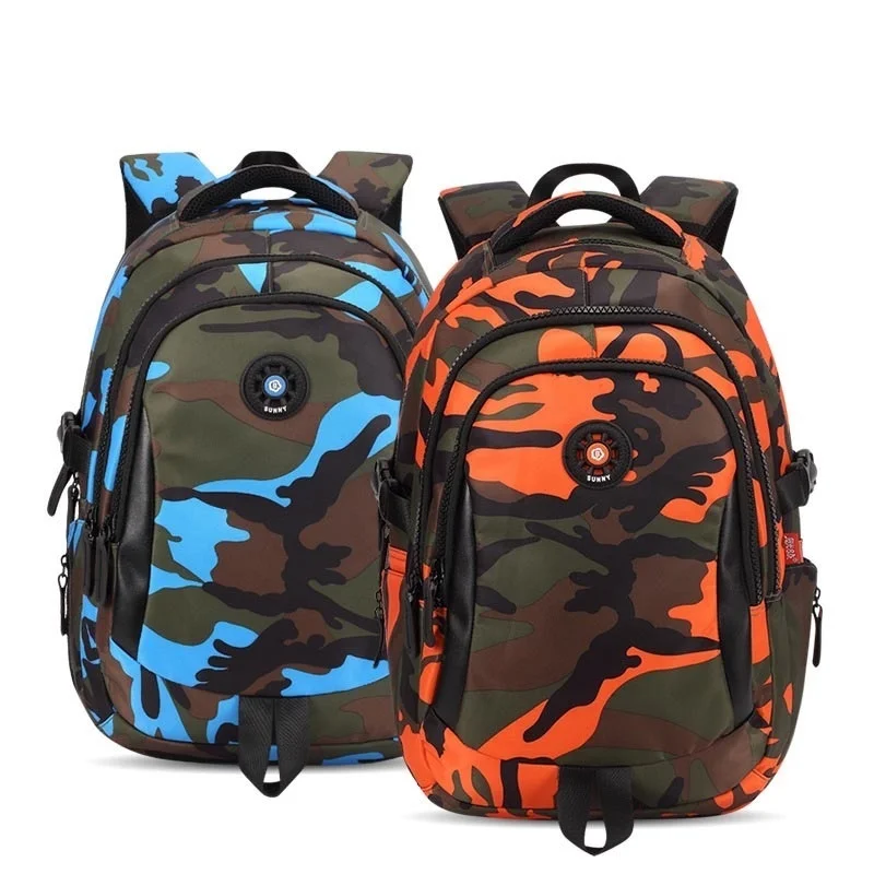 

3 Sizes Camouflage Waterproof Nylon School Bags for Girls Boys Orthopedic Children Backpack Kids Bag Grade 1 - 6 Mochila Escolar