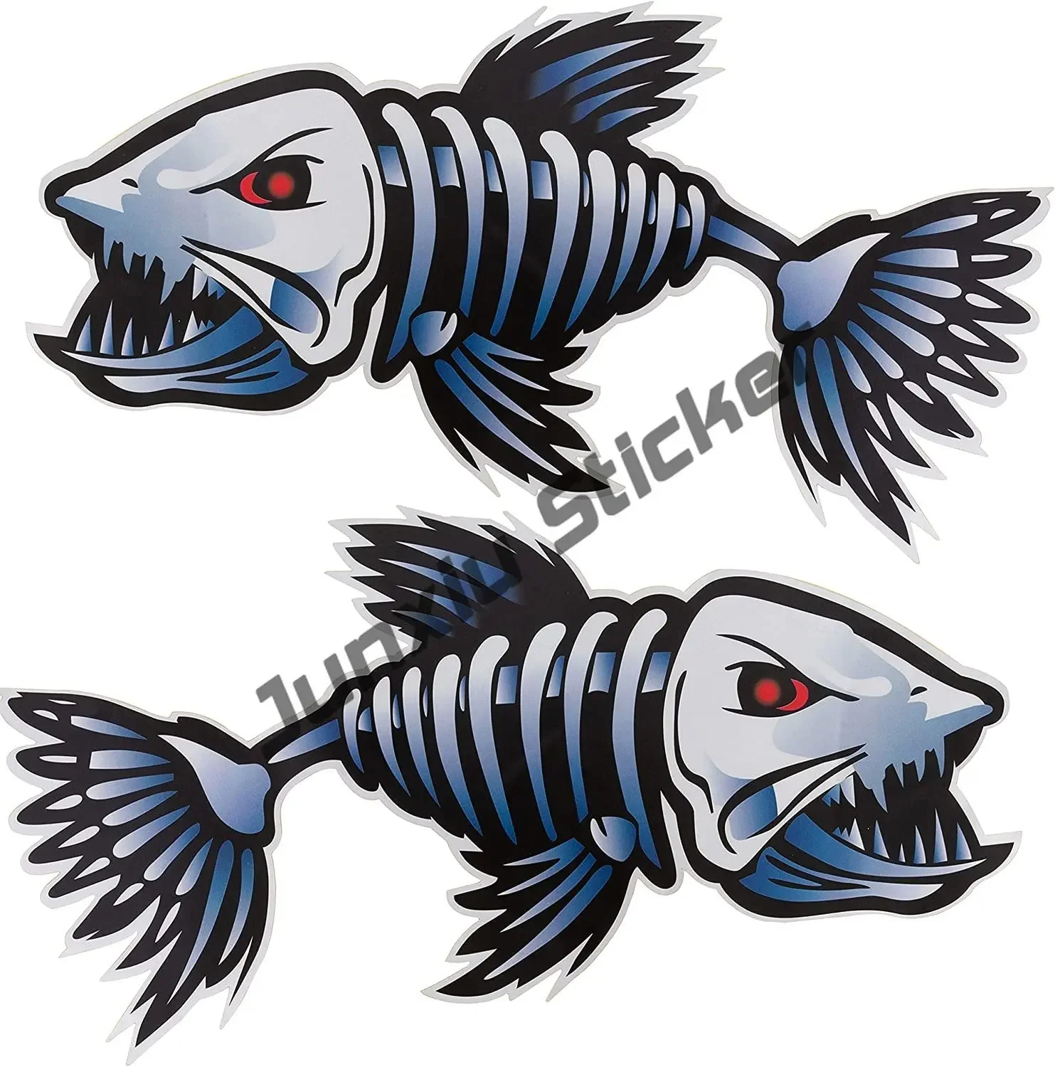 Светоотражающие наклейки с зубами акулы графические со скелетом рыбы рыбацкая