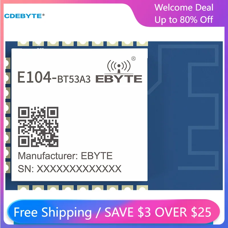 5 шт. EFR32BG22 2,4 ГГц 6dBm беспроводной BT5.2 Bluetooth модуль CDEBYTE E104-BT53A3 120m SMD PCB RF интерфейс ISM Частотный диапазон IoT 5 шт. EFR32BG22 2,4 ГГц 6dBm беспроводной BT5.2 Bluetooth модуль CDEBYTE E104-BT53A3 120m SMD PCB RF интерфейс ISM Частотный диапазон IoT
