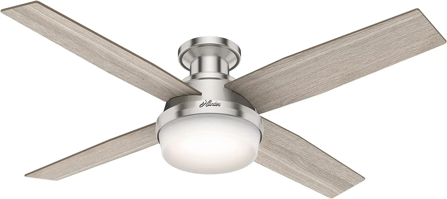 

Company 50283 Dempsey Indoor Low Profile Ceiling Fan with LED Light and Remote Control, 52", Brushed Nickel Finish