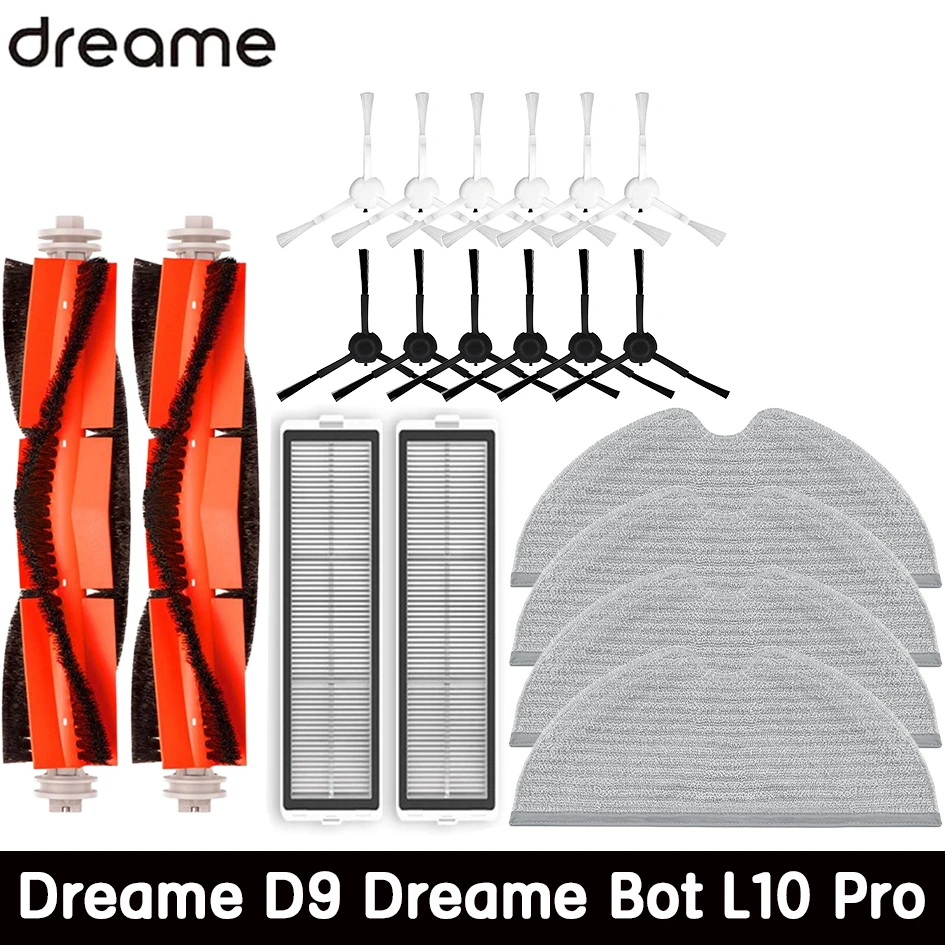 Запчасти для Dreame D9, Dreame Bot L10 Pro, поиск LDS Finder, запчасти, аксессуары, основная боковая щетка, швабра, фильтр НЕРА
