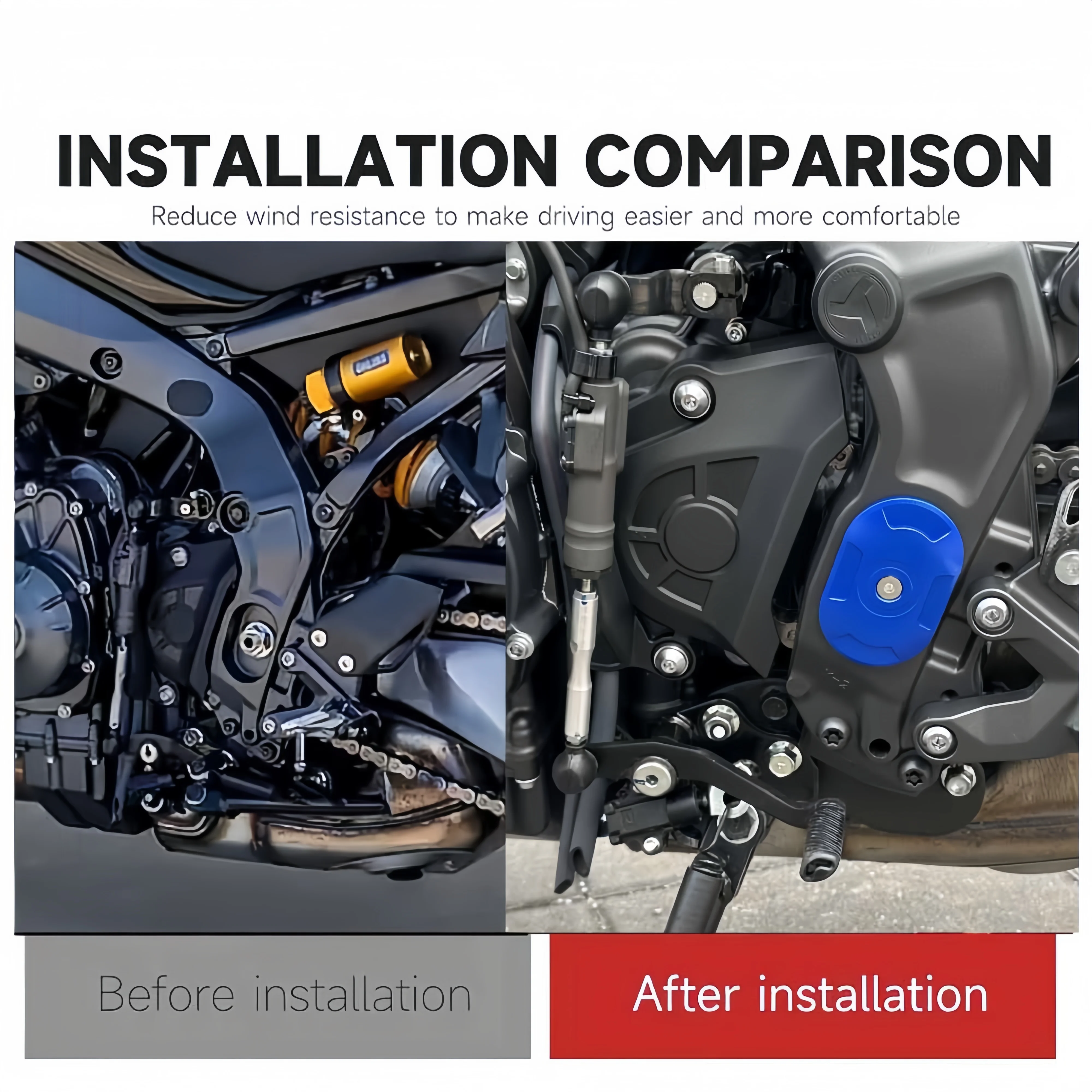 Фото Для YAMAHA MT09 MT09 SP Tracer9&GT Tracer9 GT+ XSR900: Алюминиевые заглушки для отверстий в раме мотоцикла, ЧПУ, 2021-2026 №4