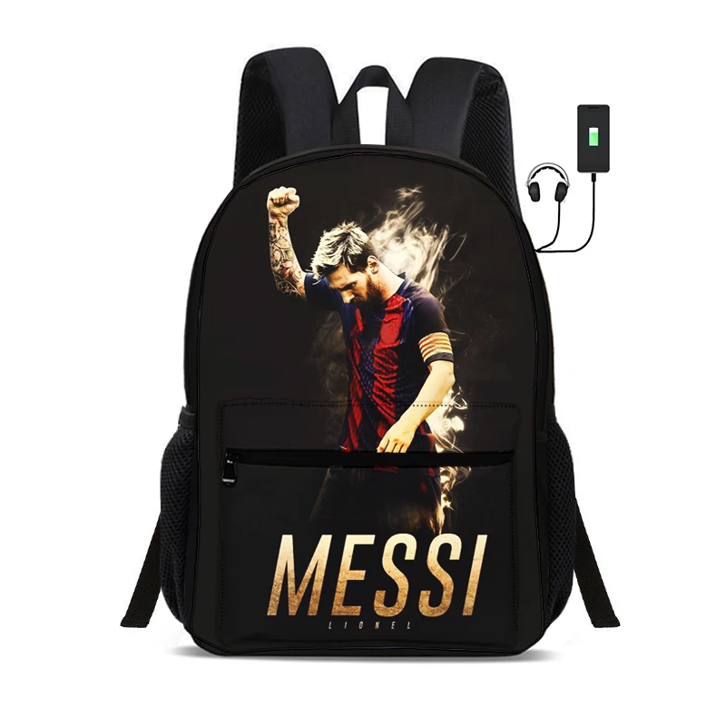 Фото Рюкзак M-Messis Football Star с USB-интерфейсом, сумки для студентов, рюкзак для мальчиков и девочек, лучший подарок №2