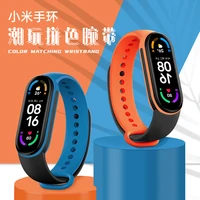 for xiaomi mi band 7 6 5 4 3 watch silicone solo loop wrist two color strap accessories stylish xiaomi band belt bracelet mi 4 5