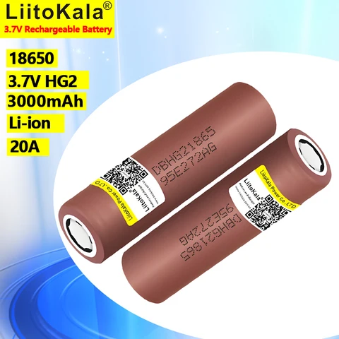 LiitoKala Lii-HG2 18650 3000 мАч аккумулятор 18650 3,6 В разряд 20 А предназначенный для электроинструментов аккумуляторы