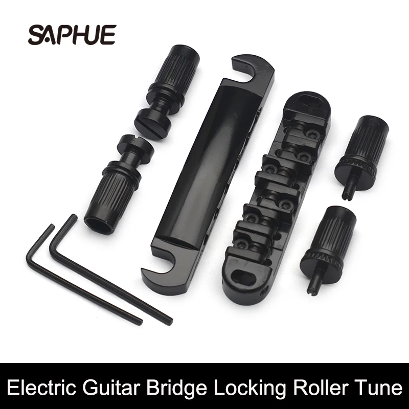 

Roller Guitar Bridge Locking Tune-O-matic Bridge Tailpiece Tail For LP Electric Guitar Gold/Chrome
