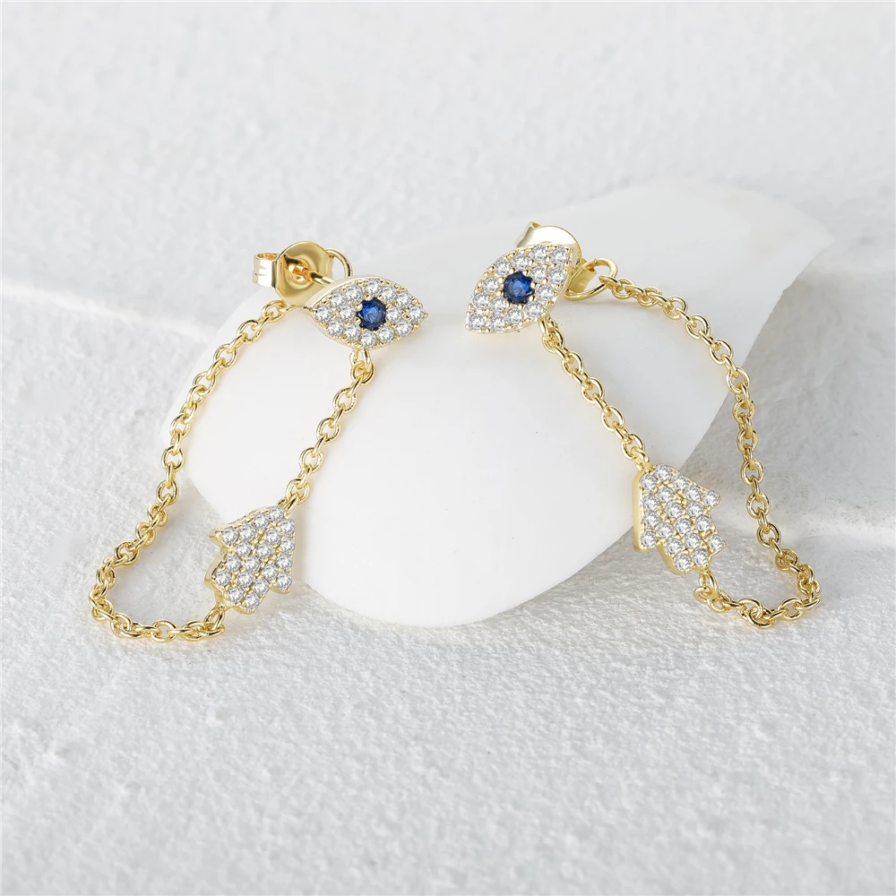 

AETEEY 925 Silver Creative Devil's Eye Zircon pendant Earrings For Women Girls Anniversary Gifts Gold Plated Dainty Jewelry