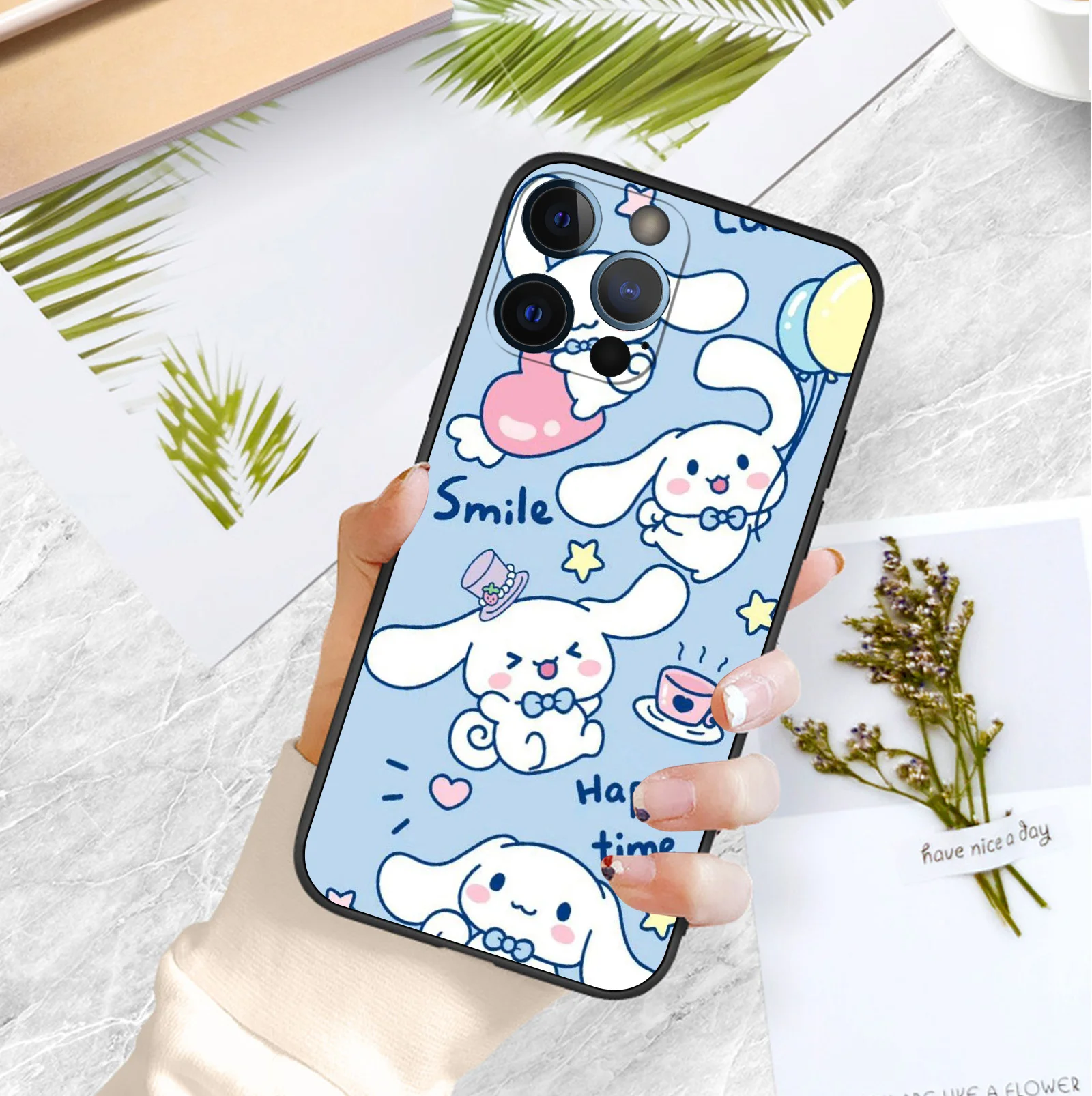 Чехол для iPhone 16 Pro Max Sanrio CINNAMROLL милый силиконовый мягкий чехол телефона 15 14 13 12 11 Plus