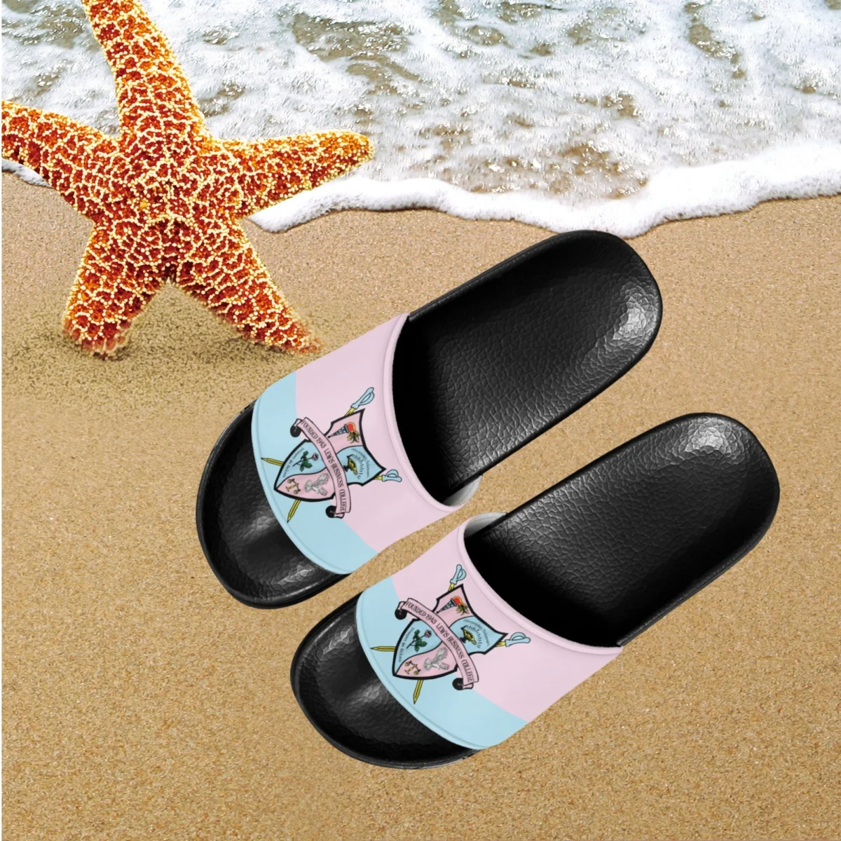 Breathable Non-slip Beach Slippers Gamma Phi Delta Pattern Comfortable Flat Sandals Female High Quality Flip Flops Zapatos Mujer