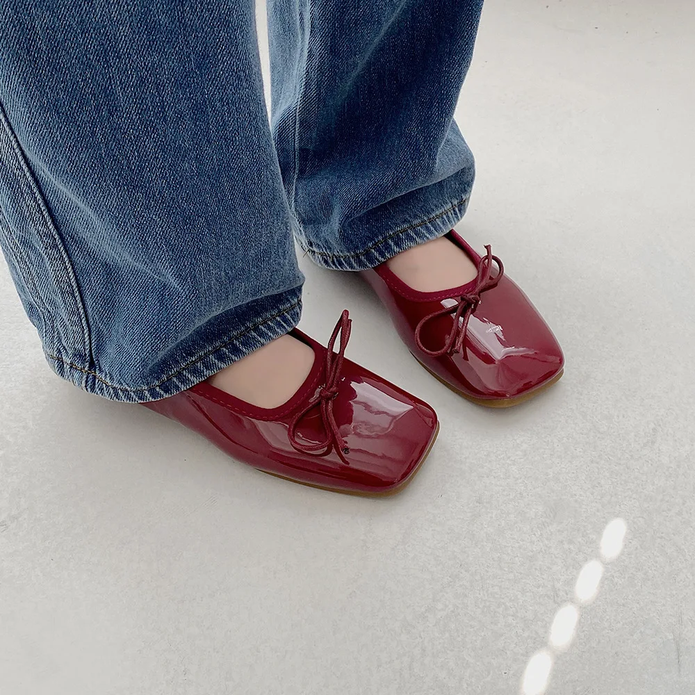 

Lightweight Comfortable Leather Shoes Women 2022 Spring Summer New Bow Soft Sole Shoes Retro Black Temperament Women's Shoes