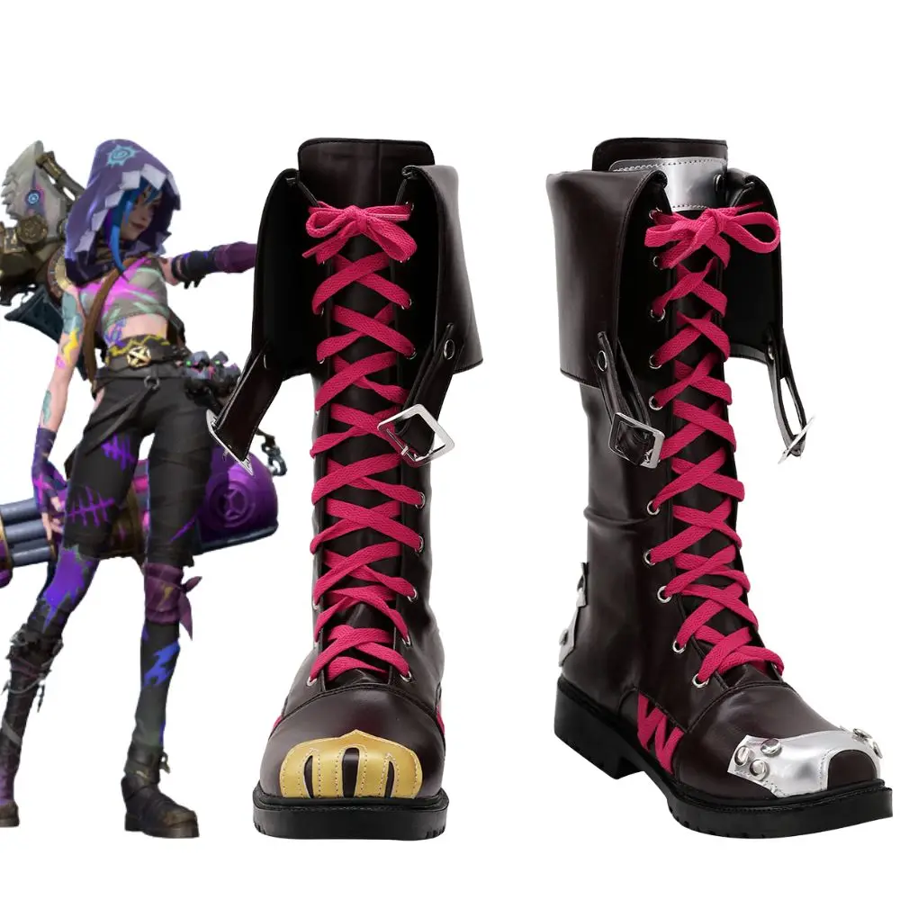 LoL Jinx Arcane обувь для косплея женские кожаные ботинки Fantasia маскировка реквизит