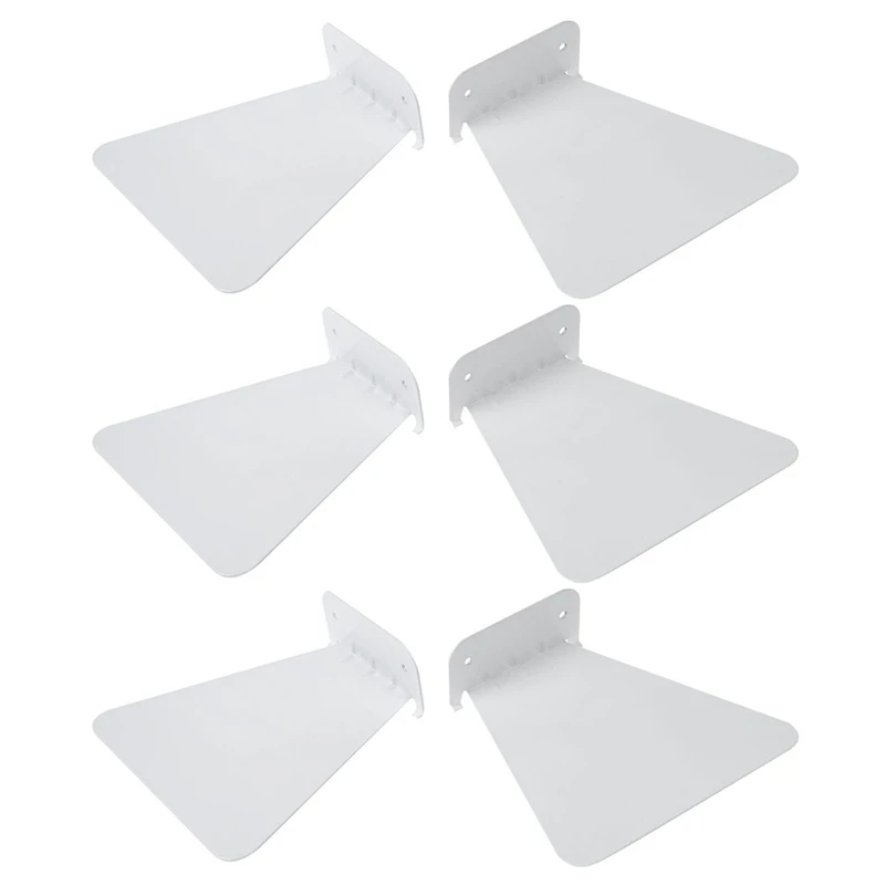 

6 шт. Современная железная книжная полка, настенная невидимая книжная полка для украшения дома, плавающая книжная полка (белая)