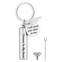 forever in my heart engraving custom pet dog paw cylinder cremation urn keychain keepsake memorial ashes jewelry dropshipping