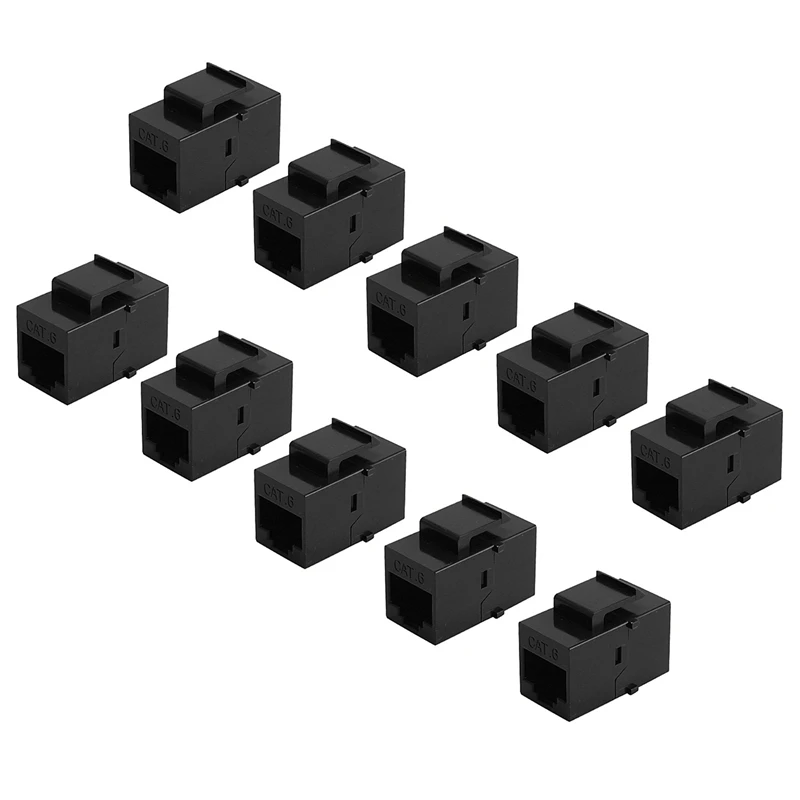 

40Pcs RJ45 Connector Keystone Jack Cat6 Extension Coupler Ethernet Network LAN Cat 6 Coupler Jacks Extend Adapter,Black