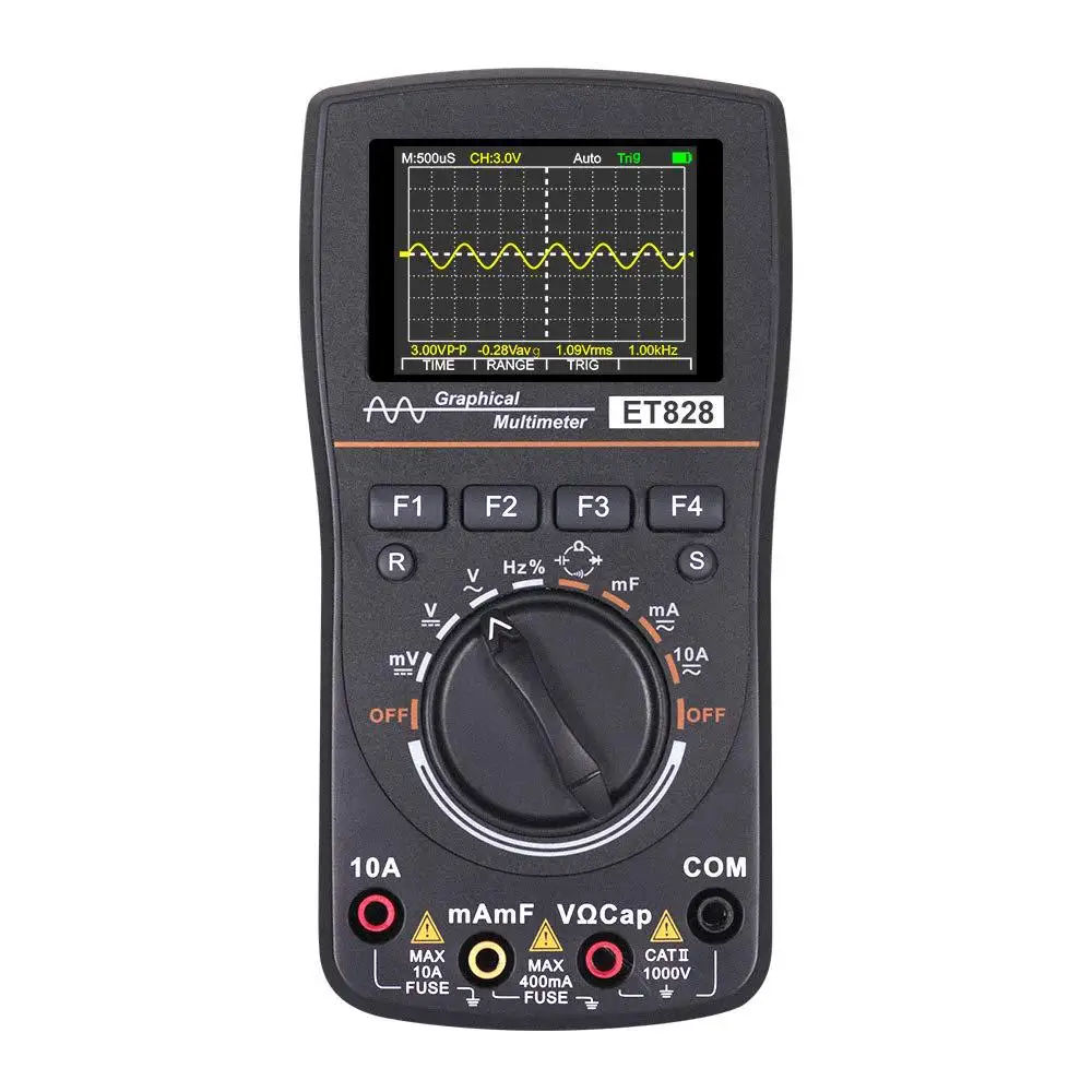 

ET828 Oscilloscope Multimeter 1MHZ 2.5MSPS Sampling Rate Oscilloscope + Multimeter 2in1