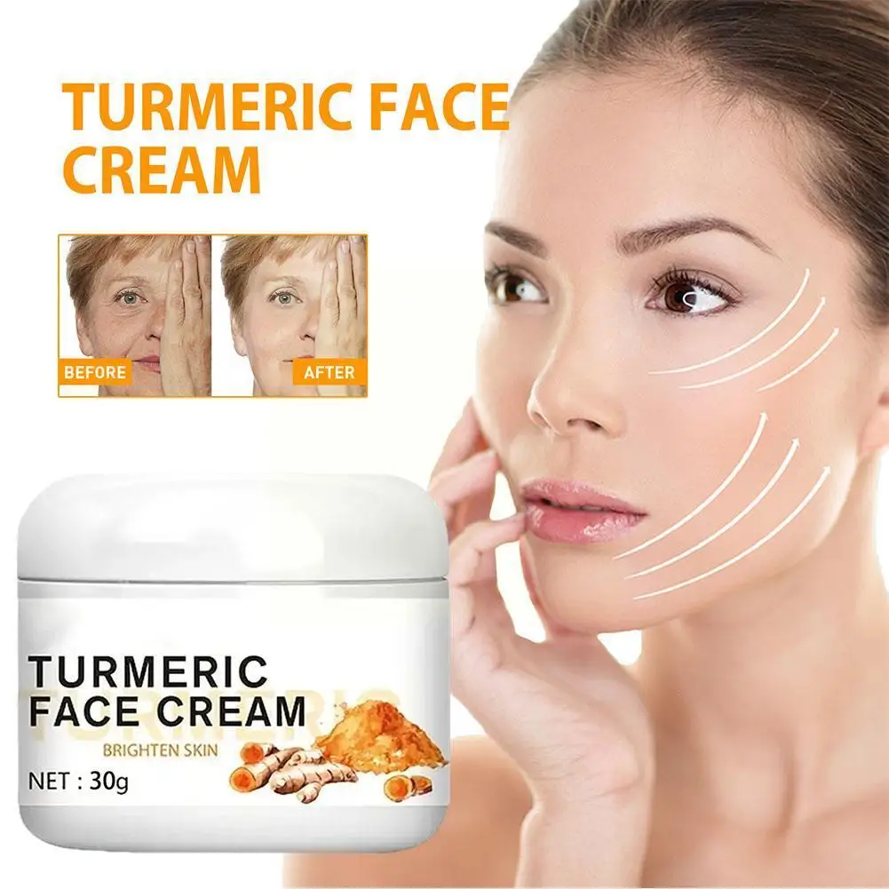 

Turmeric Face Whitening Cream for Dark Skin Remove Acne Lighten Dark Spots Moisturizing Brightening Cream for Face Skin Car U6P1