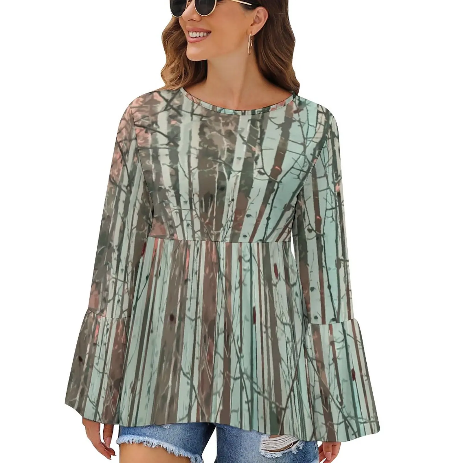 

Футболка женская оверсайз с длинным рукавом и абстрактным принтом