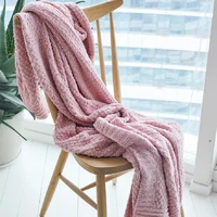 blankets for sofa bed decoration modern minimalist style solid color chenille knitted cover blanket 130x180cm