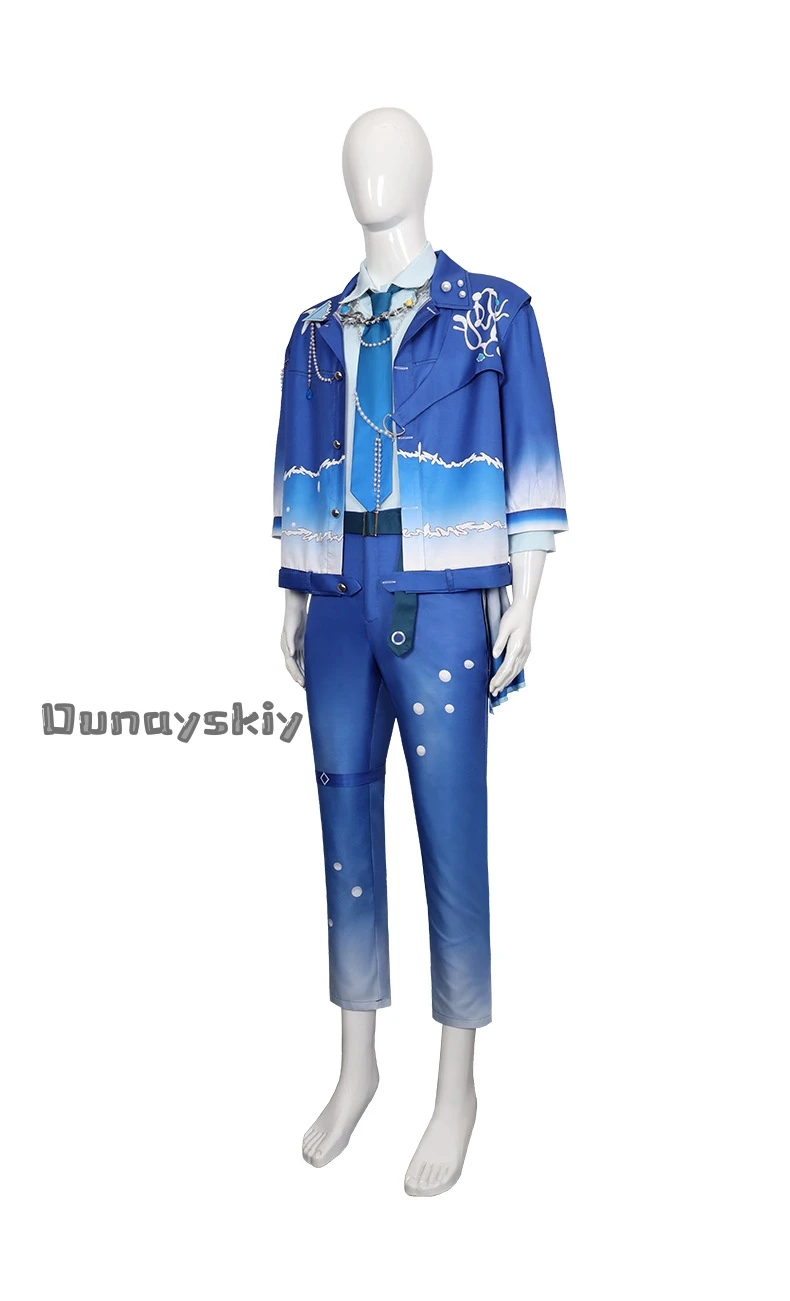 Фото Костюм для косплея Томоэ Хиёри из игры Ensemble Stars, сценическая униформа айдола Deep Into You, синий океанский стиль, для Хэллоуина и вечеринок №5
