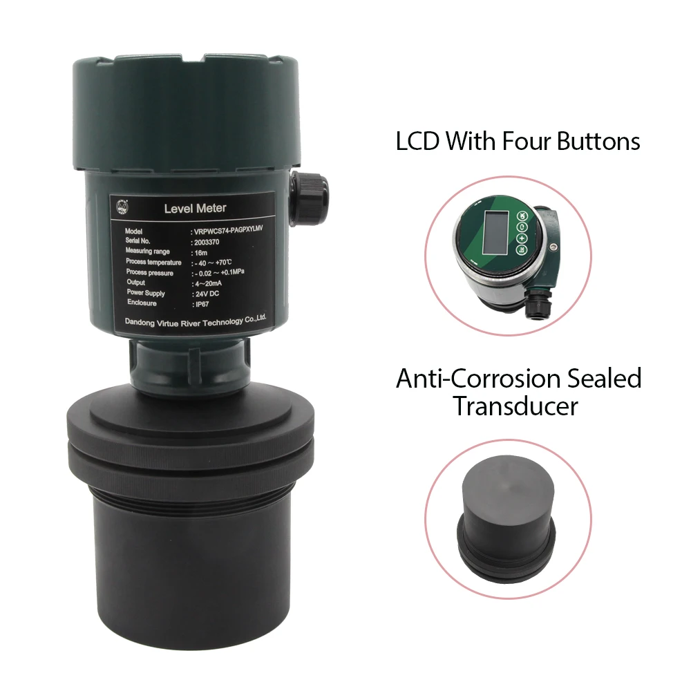 

High accuracy waterproof smart digital ultrasonic level monitor water level controller