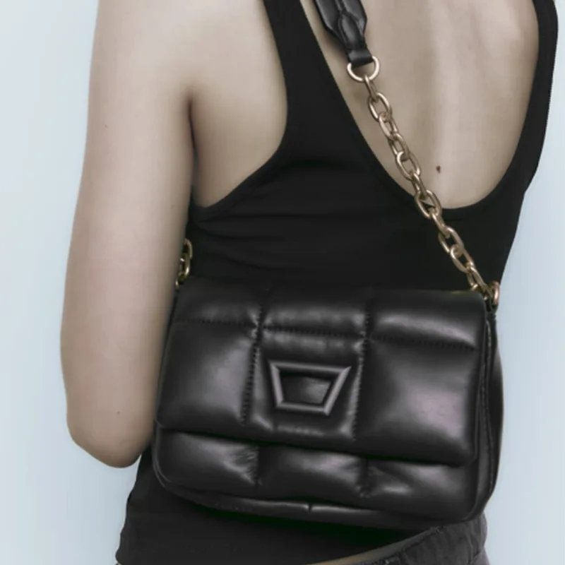 

2022 New Fashion Diamond Lattice PU Shoulder Bag Small Popular Design Soft Leather Quilted Handbag Flap Crossbody Bag Sac A Main