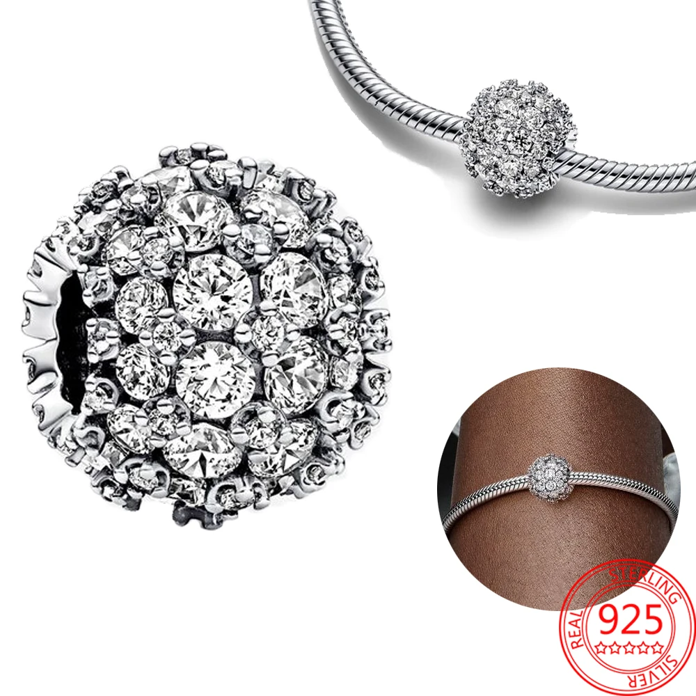 Браслет Pandora из серебра 925 пробы с сияющими снежинками бантами розами крыльями