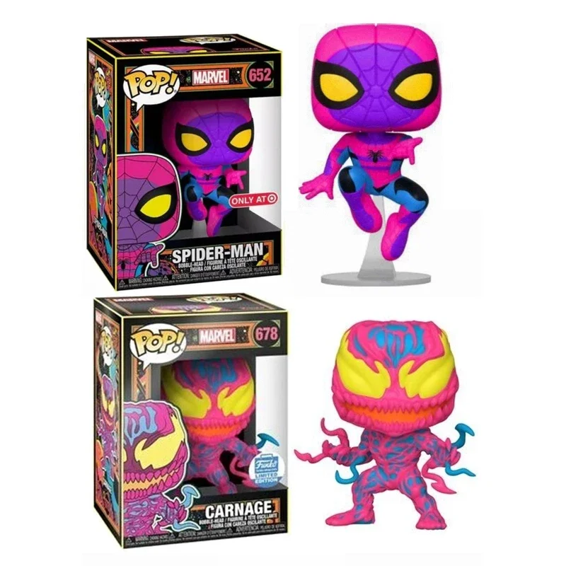 Новое поступление серия фильмов Funko POP Человек-паук # 652 Venom Carnage 678 Виниловая модель
