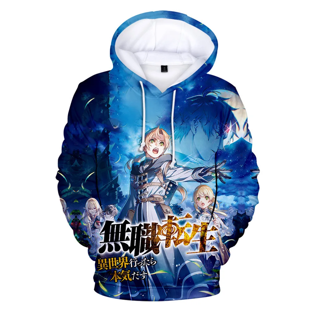 

Новинка 2022 Толстовка Mushoku Tensei с 3D принтом Спортивная одежда Мужская и Женская Повседневная модная спортивная универсальная с капюшоном в ст...