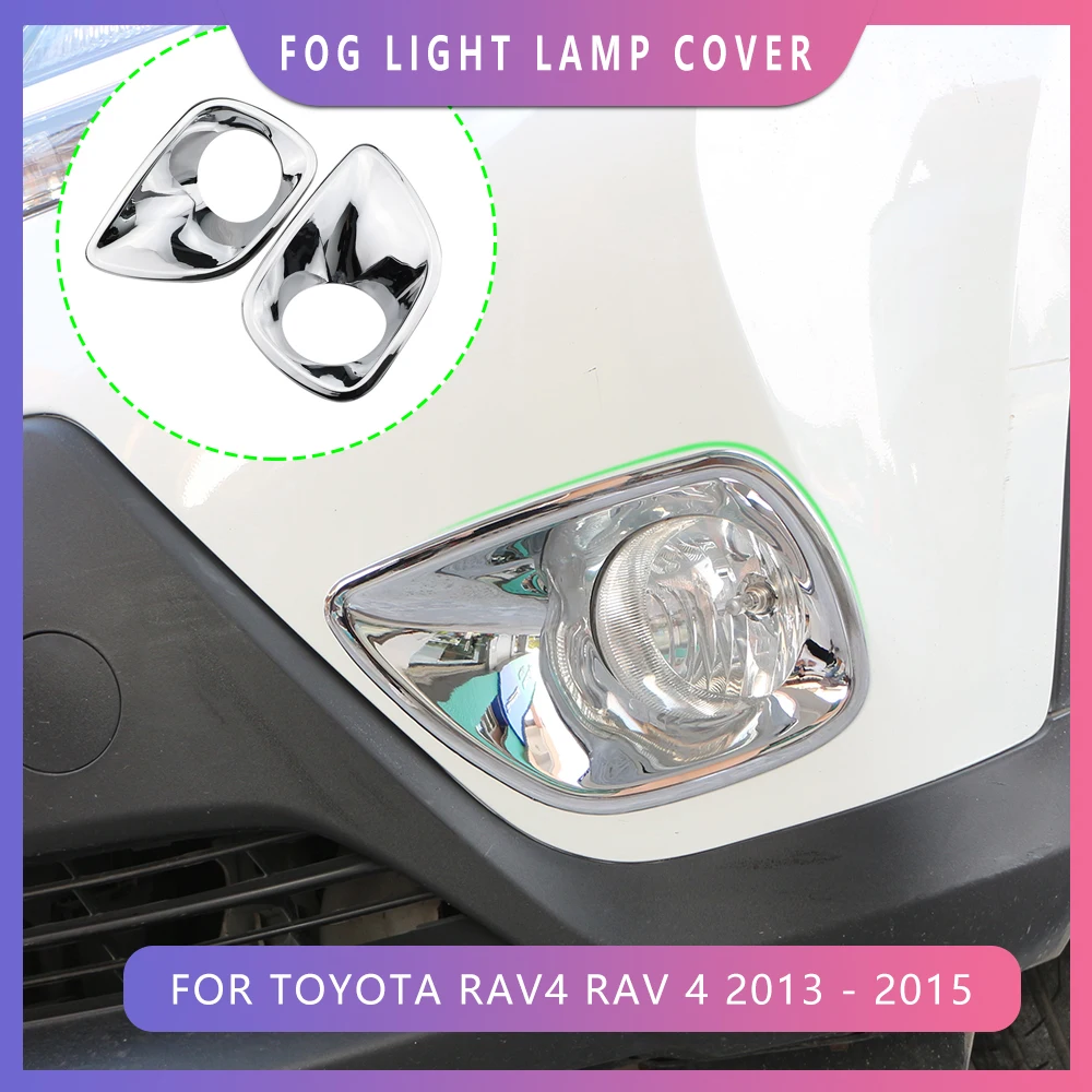 

Подходит для Toyota RAV4 2013 2014 2015, хромированный передний бампер, противотумансветильник ры, противотуманные светильник ры, крышка, отделка, украшение, молдинг, Безель, вставка, кольцо, 2 шт.