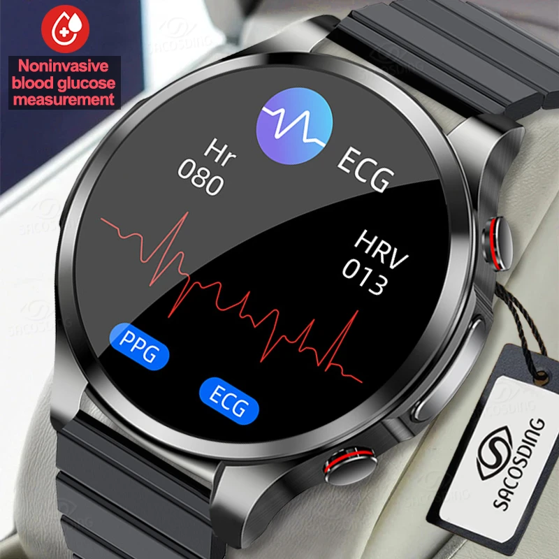 

Неинвазивные Смарт-часы с измерением уровня сахара в крови, женские часы с функцией измерения ЭКГ и кровяного давления и пульсометром, водонепроницаемые Смарт-часы IP67 для мужчин