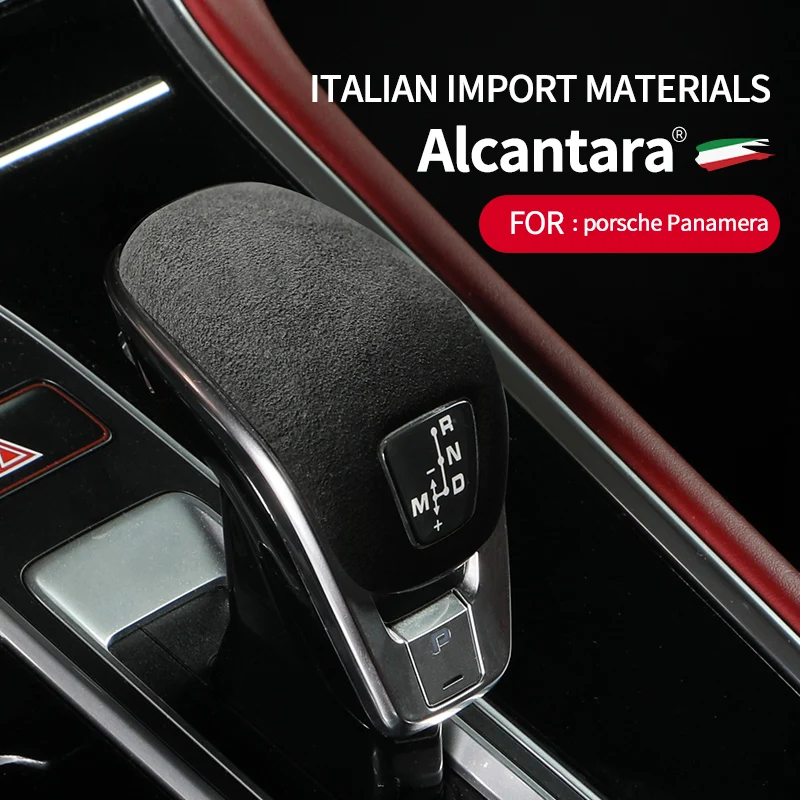 

Alcantara Suede Car Shifter Cover apply to Porsche Panamera Shift Knob Cover Panamera 2017-2022 models Car Interior Handle Cover