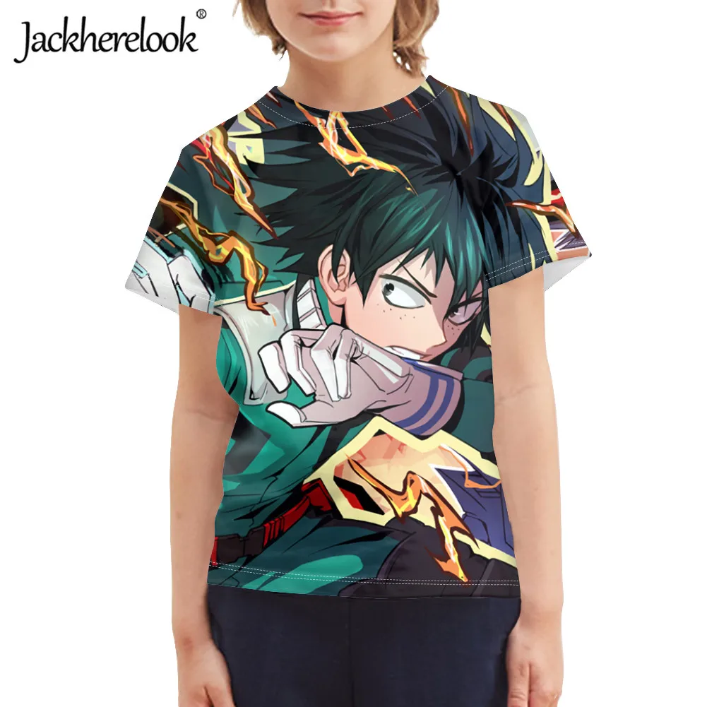

Jackherelook Anime Pattern Short Sleeve T Shirt O-Neck Tops Clothing for Kids Boys Breathable Children's Tops Tee T-shirt 2022