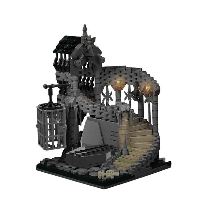 

MOC Dungeonsed and Dragons Horror Castle Prison Dungeon Skull Vampire Building Blocks Spiral House Staircase Toys for Kids