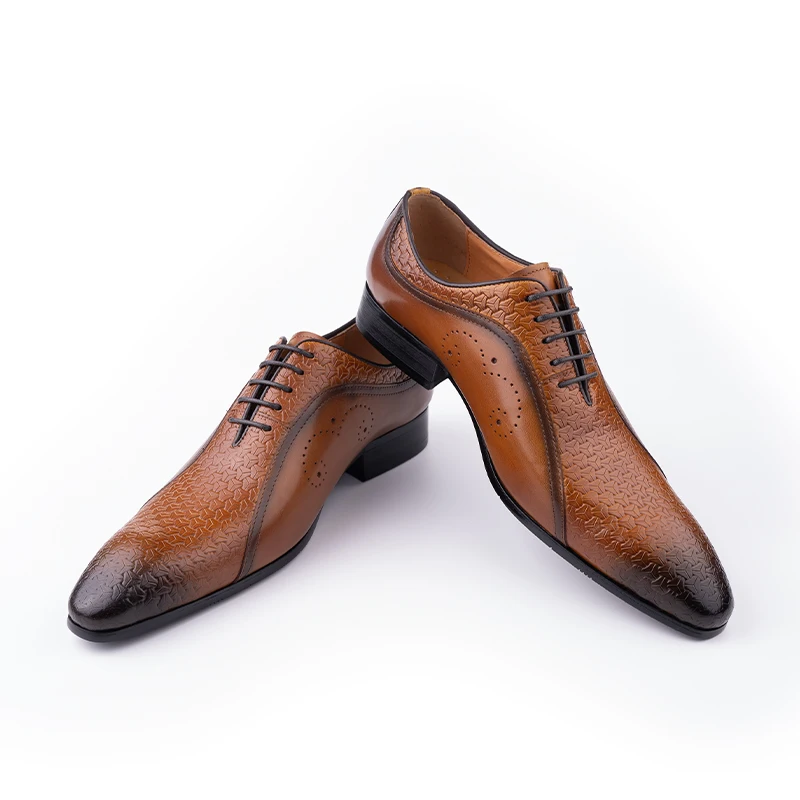 Мужская классическая вечерняя Свадебная обувь коричневые броги с боковой