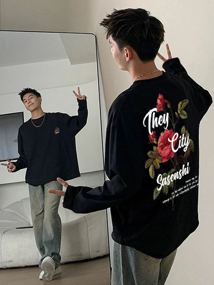 Американская винтажная рубашка с длинными рукавами Rose мужская осенне-зимняя