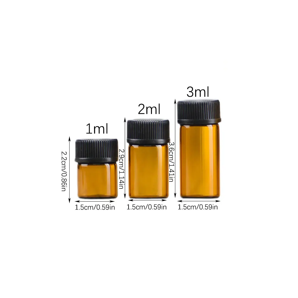 

100 шт., многоразовые Бутылочки для эфирного масла с отверстием, 1/2/3 мл