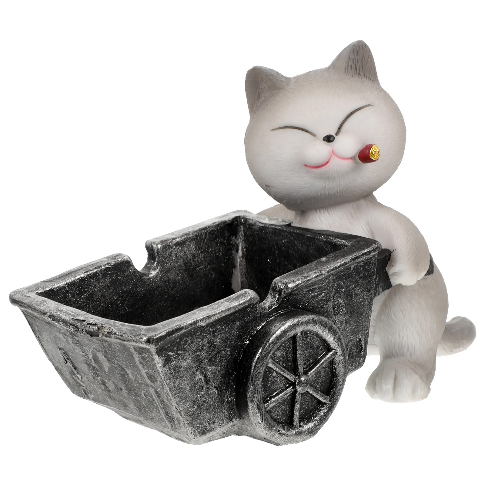 

Resin Ash Container Delicate Ashtray Ornament Cat Cart Ashtray Ornament