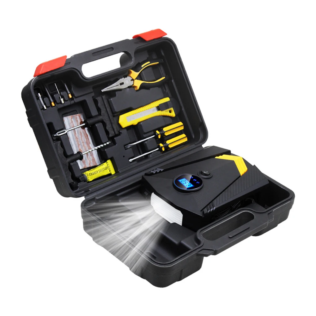 

Tire Air Compressor Electric Tire Pump Outdoor Emergency Portable Tyre Inflator with Digital Display