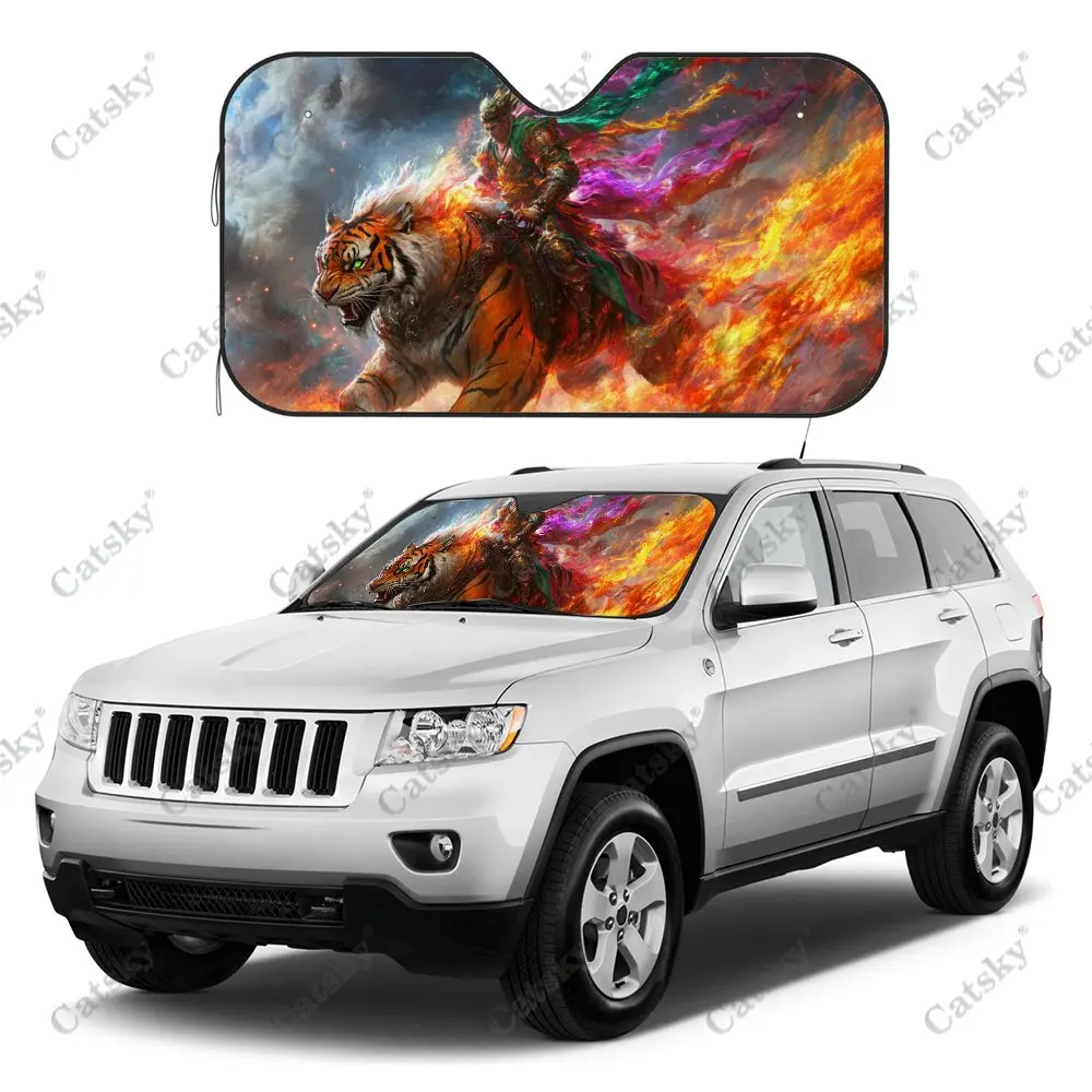 Солнцезащитный козырек Wukong Rides Flame Tiger для лобового стекла автомобиля