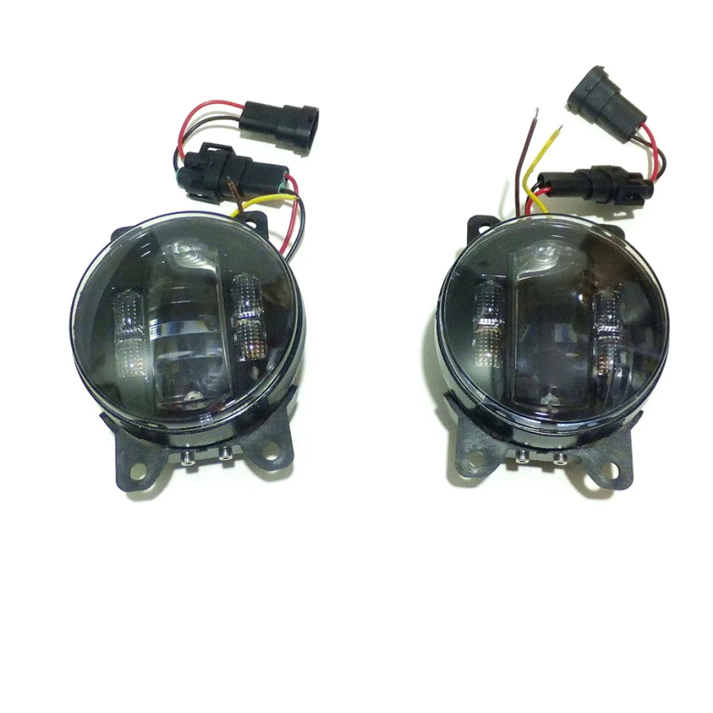 July King 6000k 3000LM Car LED Fog Lamp Case for Nissan Pathfinder 2005-2012 2017-2019 Lens + DRL+Yellow Turn Signals