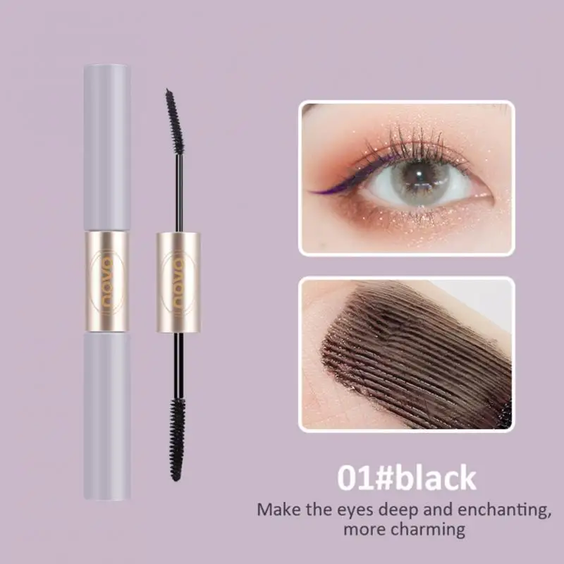 

NOVO Natural Waterproof Curling Huge Eyelash Brush Double-Headed 3D Fiber Mascara Female Eyelash Grooming Cosmetics