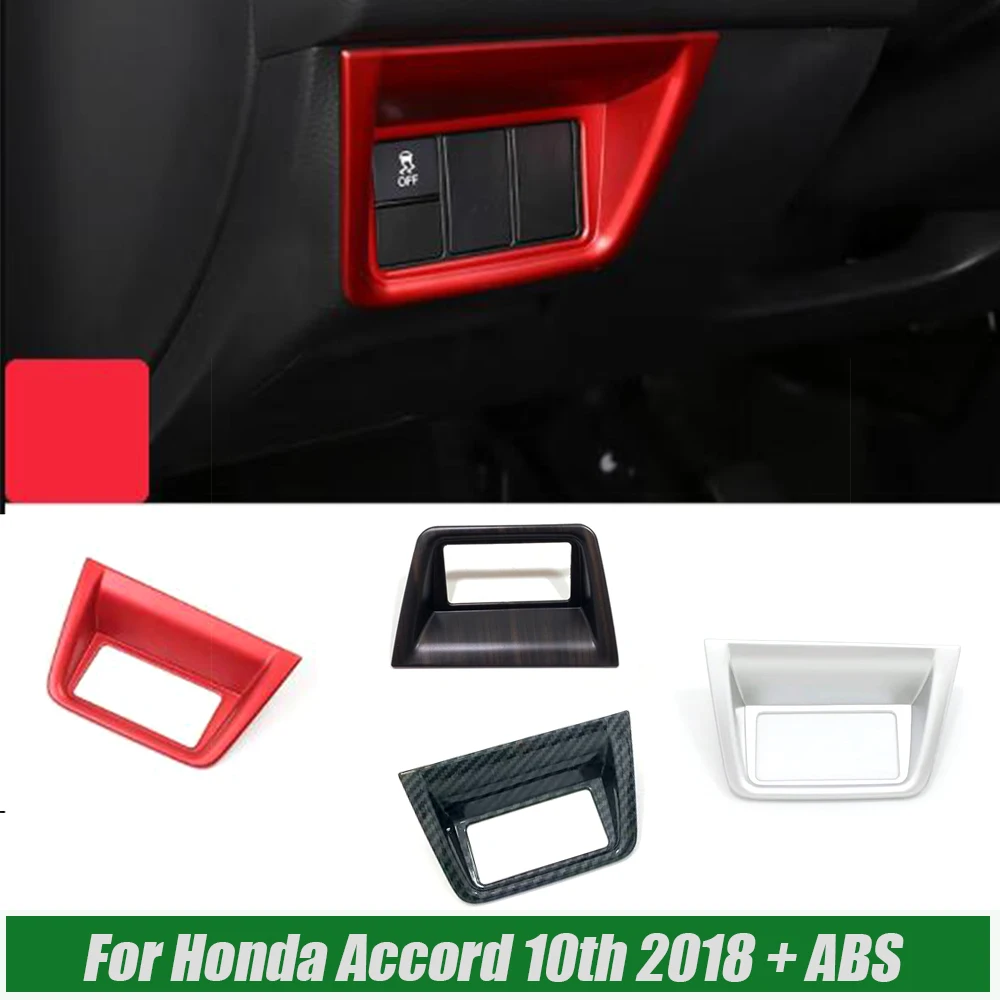 

For Honda Accord 10th 2018-2021 ABS Matte/Carbon/red Car lower left middle control box decoration cover trim Auto Accessories