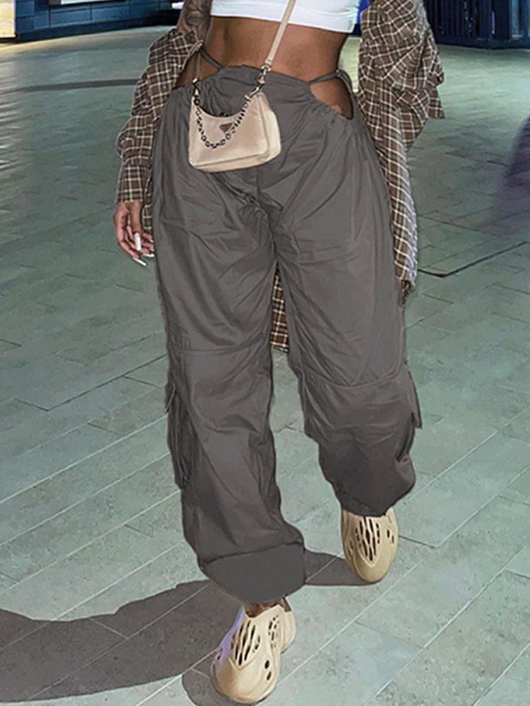 

Y2K Women Streetwear Techwear Cargo Korean Harajuku Baggy Parachute Pants for Men Sweatpants Wide Leg Joggers Trousers Clothes