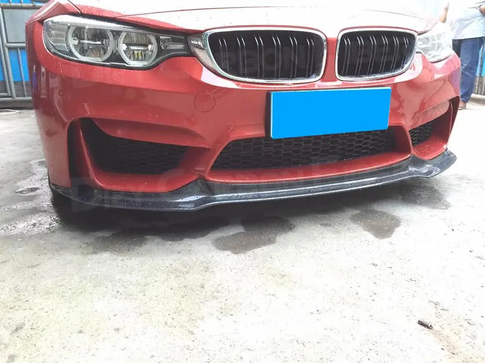 Фото Накладка-сплиттер на передний бампер из сухого карбона для BMW 3 4 серии F80 M3 F82 F83 M4 2015-2020, ABS №4