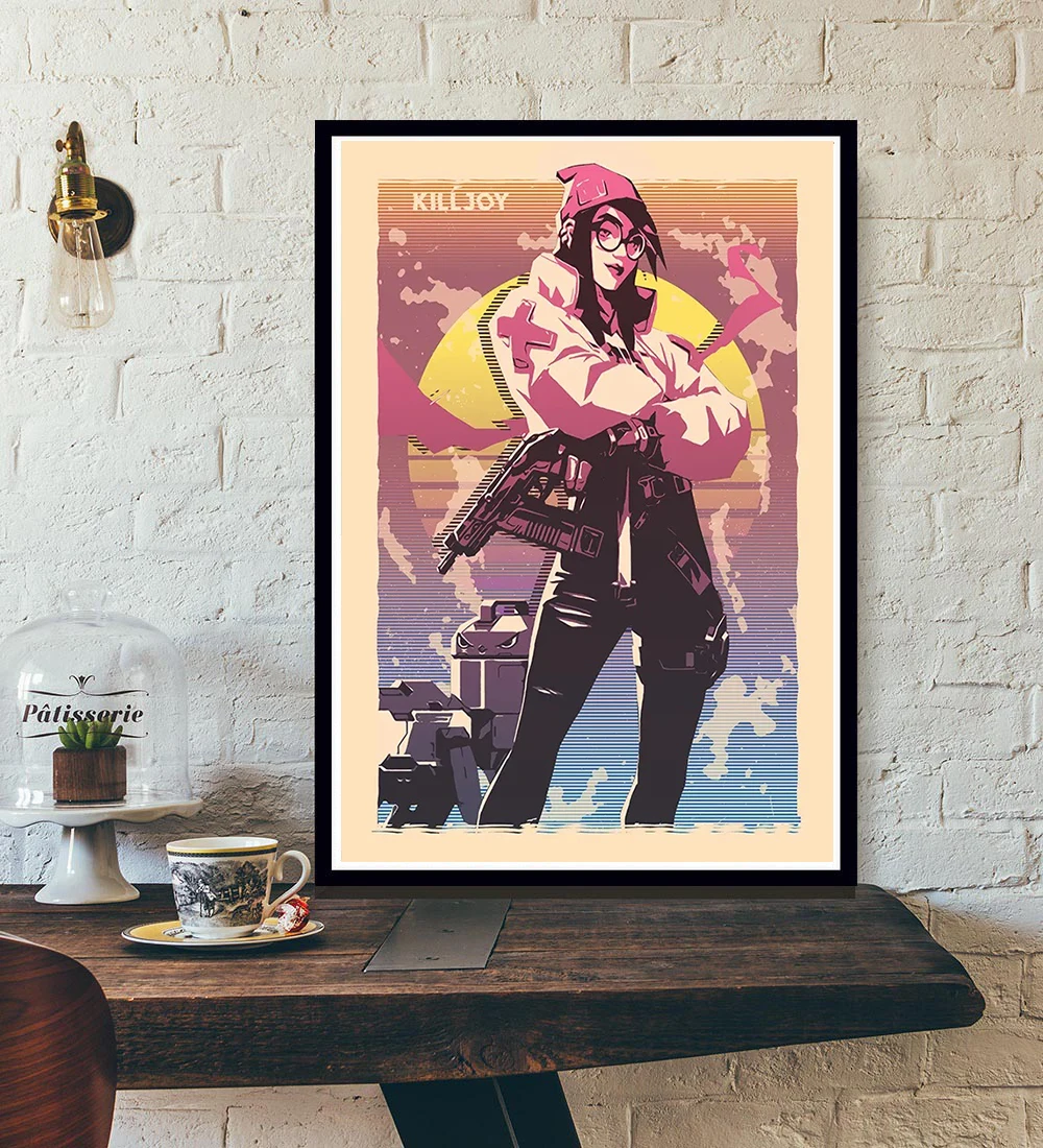 Винтажный игровой постер валорант 2022 Постер Джетт картина настенное искусство