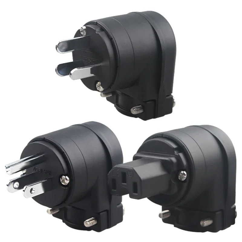 L Форма 90 ° Медь с родиевым покрытием вилка питания США/АС Hi-Fi аудиоусилитель