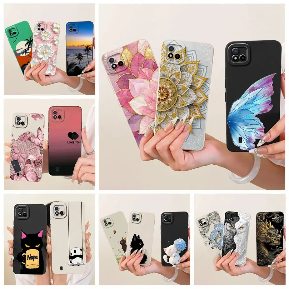 Фото Для Realme C11 2021 Чехол RMX3231 Новый чехол с рисунком цветов Мягкий чехол из ТПУ для Realme C20 C 11 2021 RealmeC11 RMX2185 Бампер №1