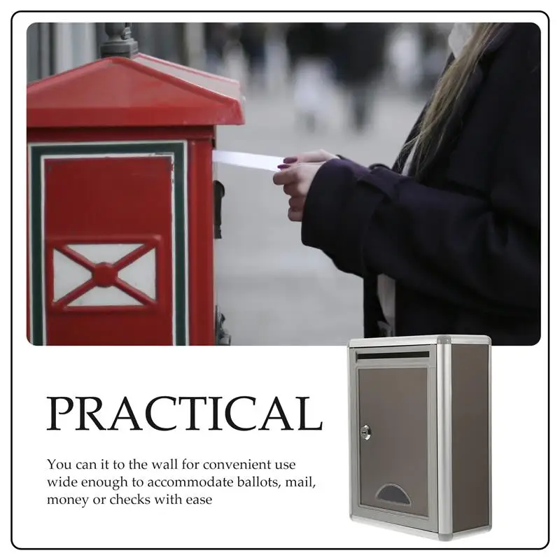 

Small Suggestion Box Mailbox With Lock Wall Hanging Complaint Suggestion Box Aluminium Alloy Box Locked Community Message Box