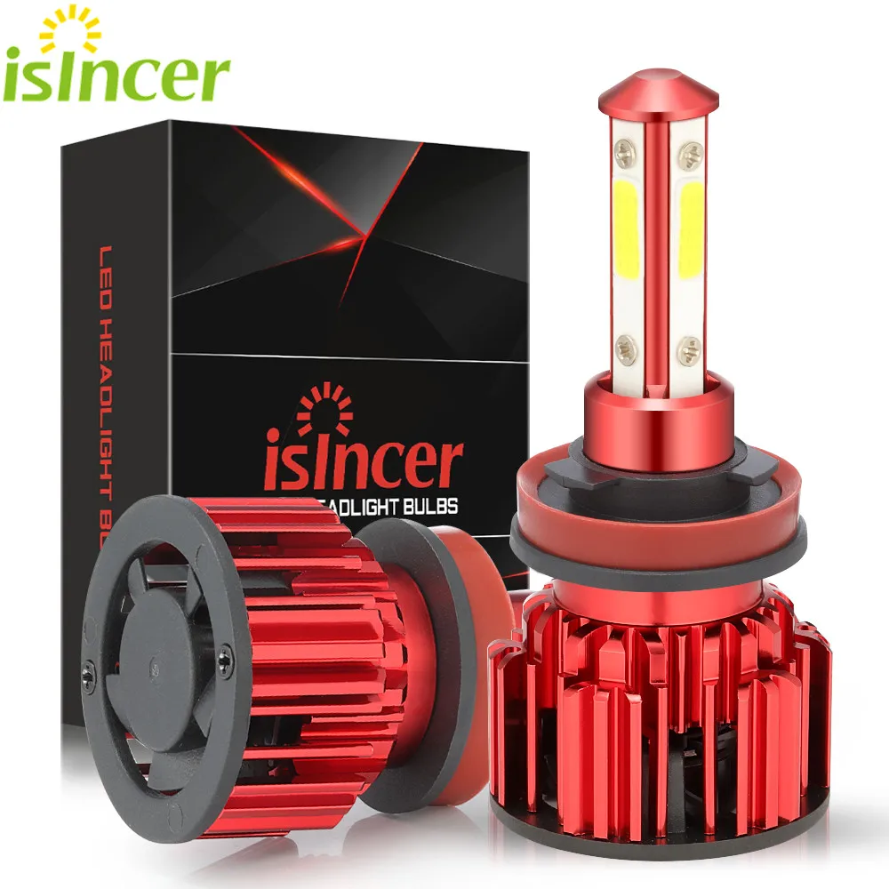ISincer-bombillas LED para faros delanteros de coche, Kit de luz antiniebla, H8, H9, H11, H4, H7, H13, 9007, 9006, 9005, 5202, 100W, 12000LM, 4 luces laterales