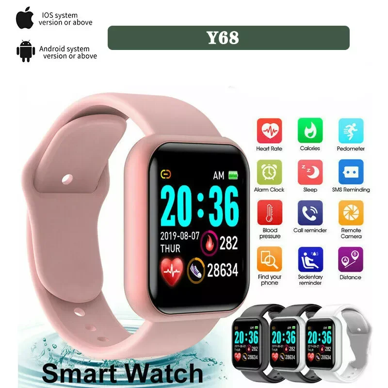 

Fashion Smart Digital Watch for Men Women with Bluetooth Call Reminder Remote Camera Heart Rate Monitoring Sport Wirstwatch Gift